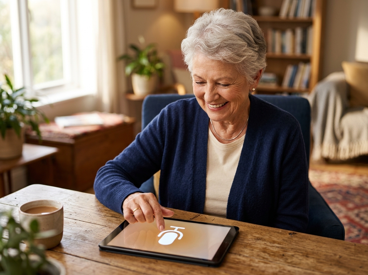 Senior using voice command