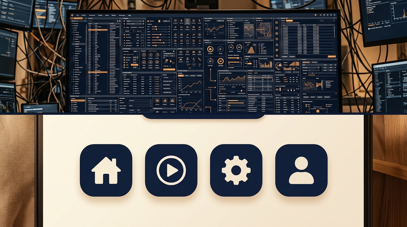 Comparison of complex app versus simple SeniorLink interface